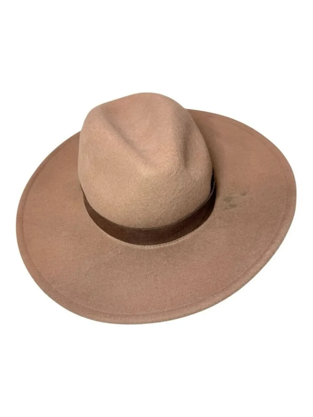 Free People Beaumont Suede Band Felt Fedora Hat One Size Beige Brown
